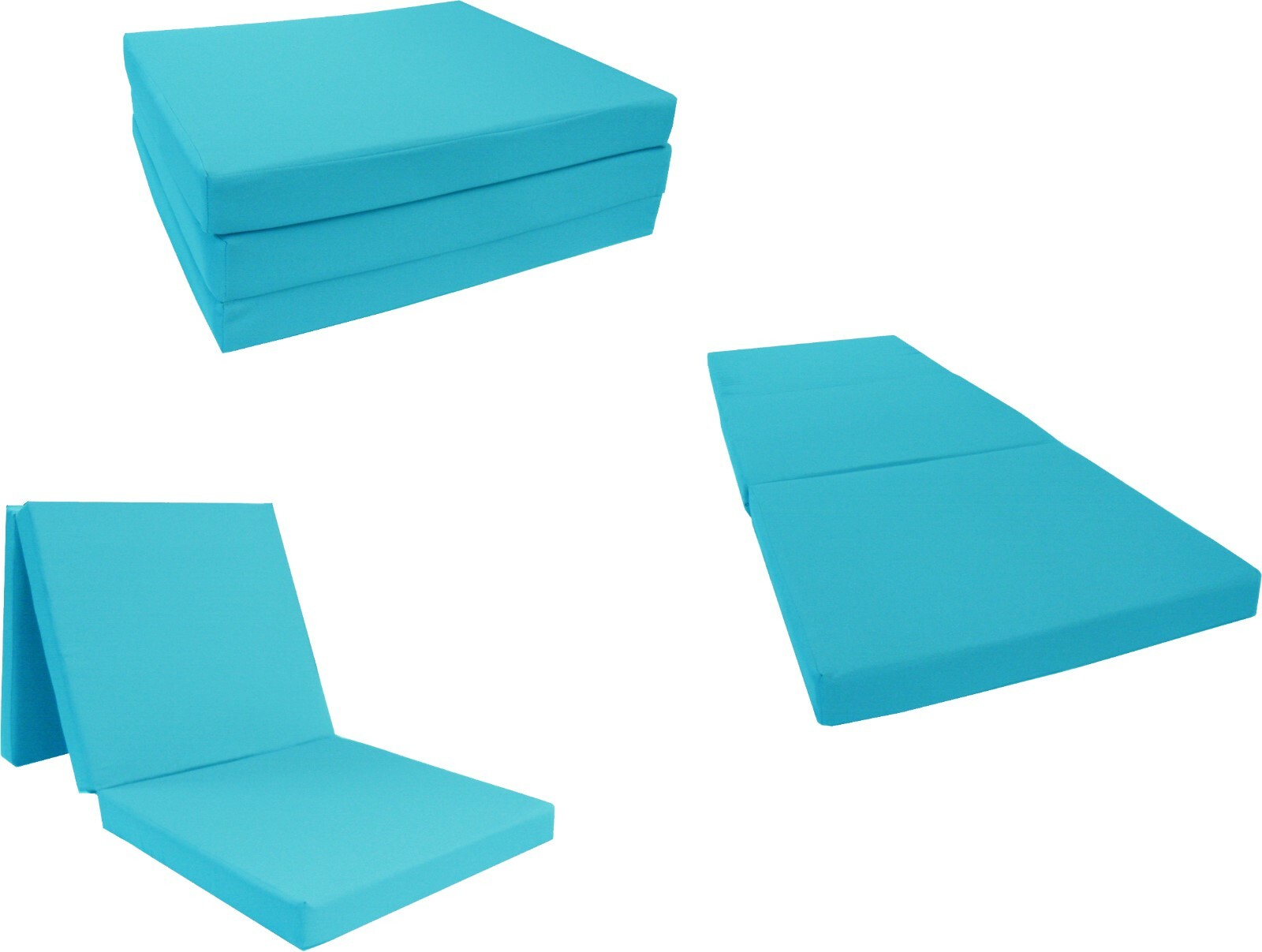 Shikibuton Trifold Foam Beds, High Density Folding Mats 3Tx27Wx75L, Turquoise