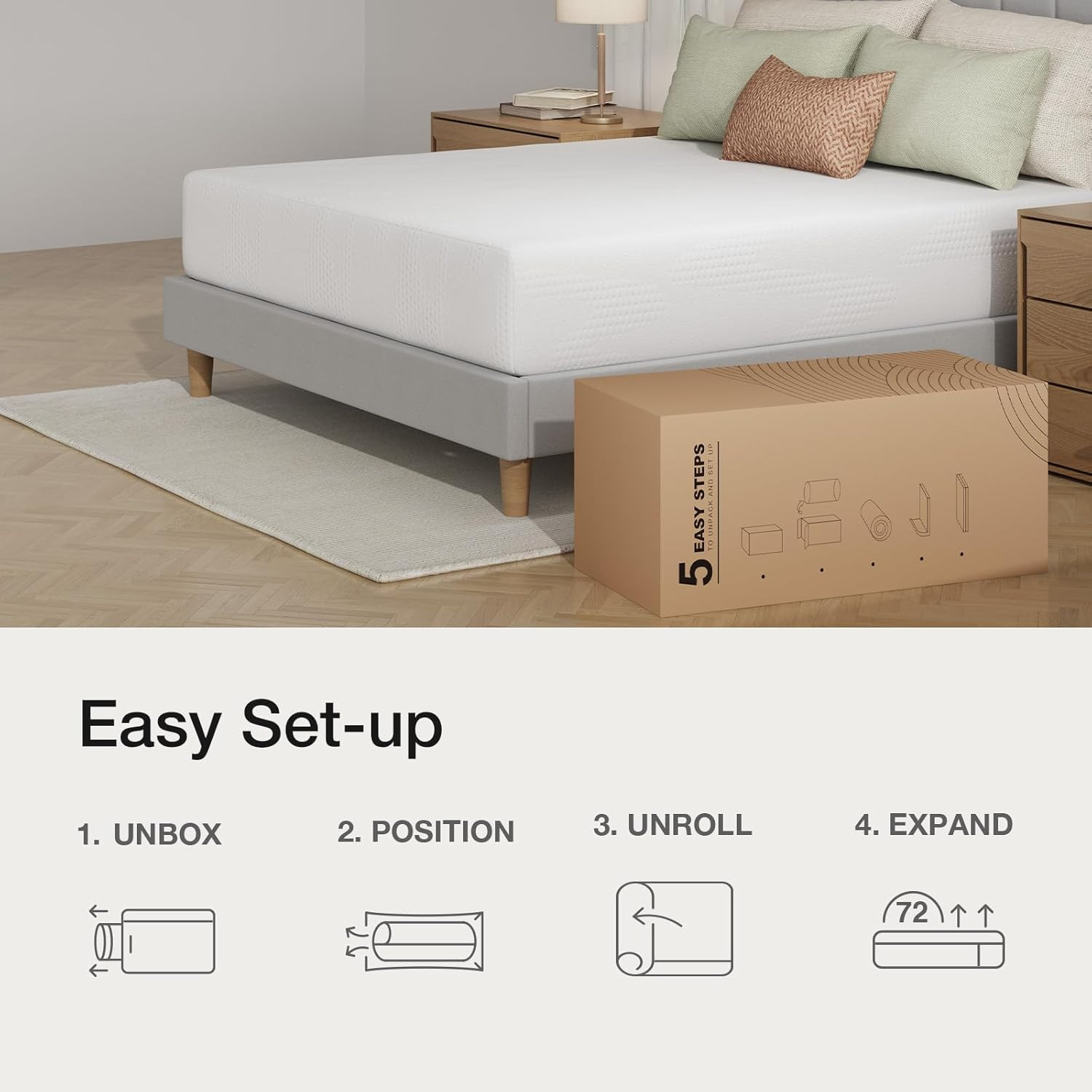 10″ Queen Gel Memory Foam Mattress for a Cool, Comfortable Sleep Experience
