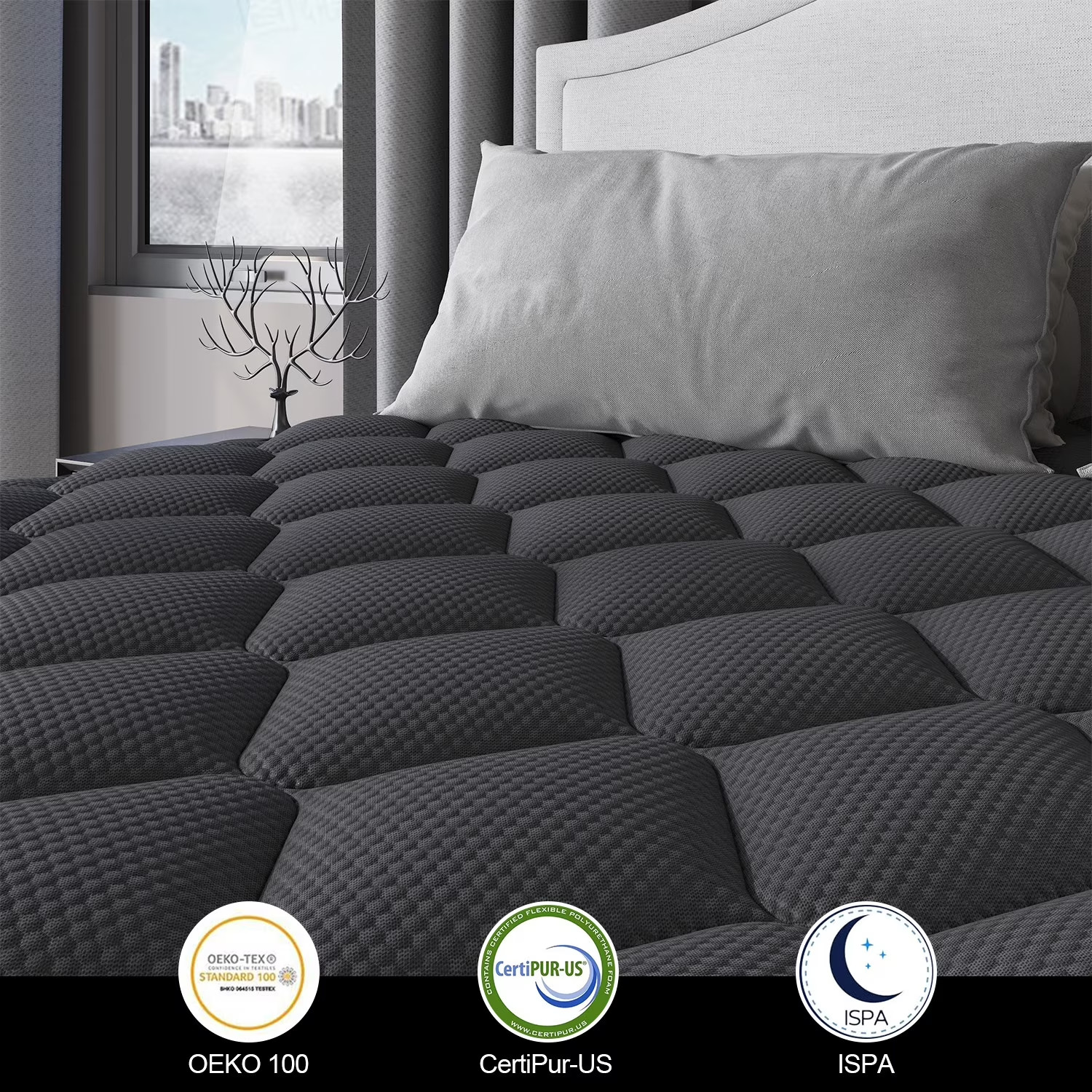 14″ Colchones Queen Size De Espuma 14 Pulgadas Gel Memory Foam Hybrid Mattress