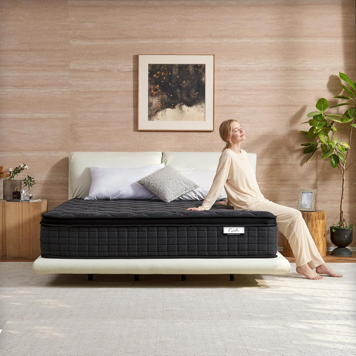 Queen 12″ Hybrid Mattress Pillow Top Pocket Spring Bed