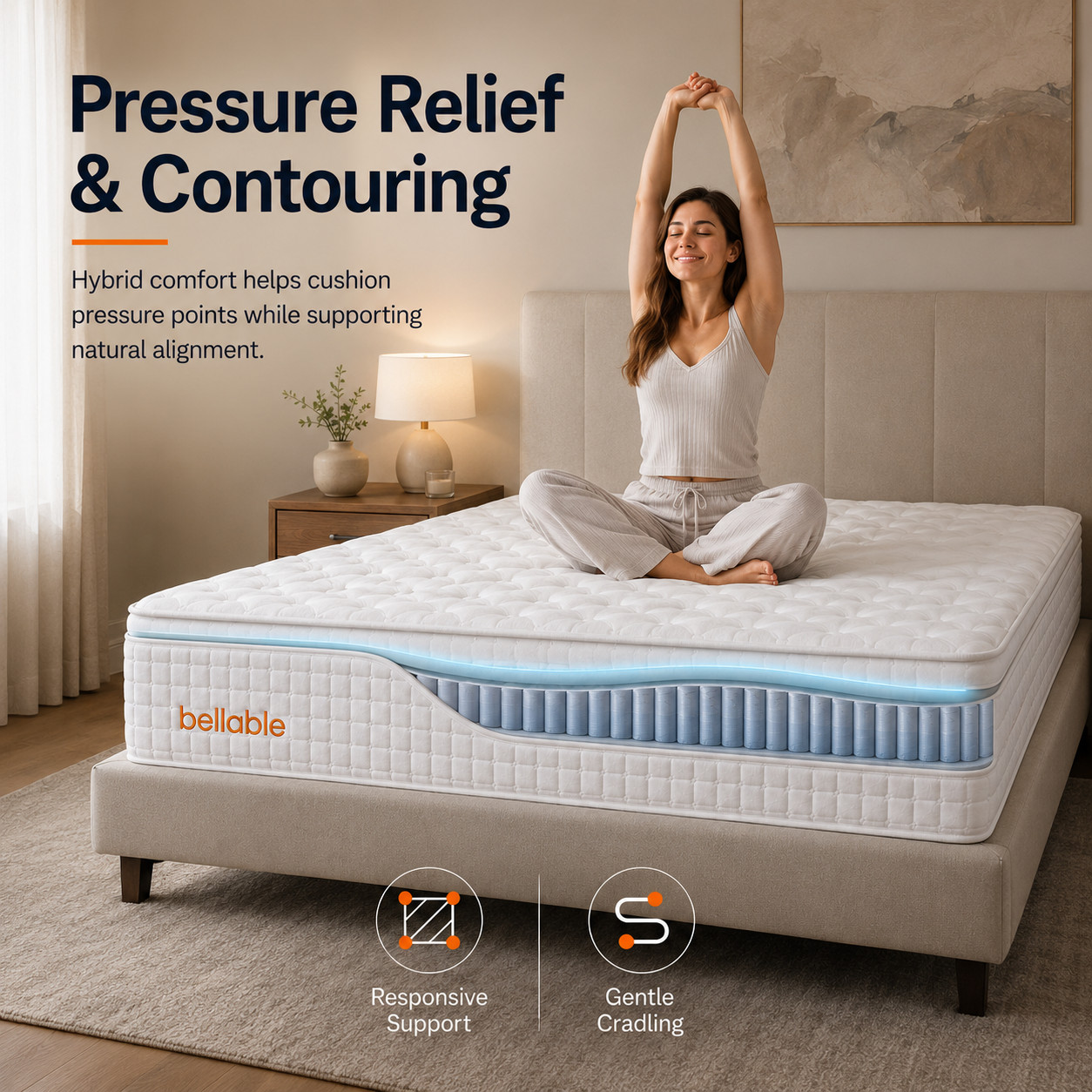 Queen Mattress 14 Inch Hybrid Mattress in a Box Gel Memory Foam Pocket Spring
