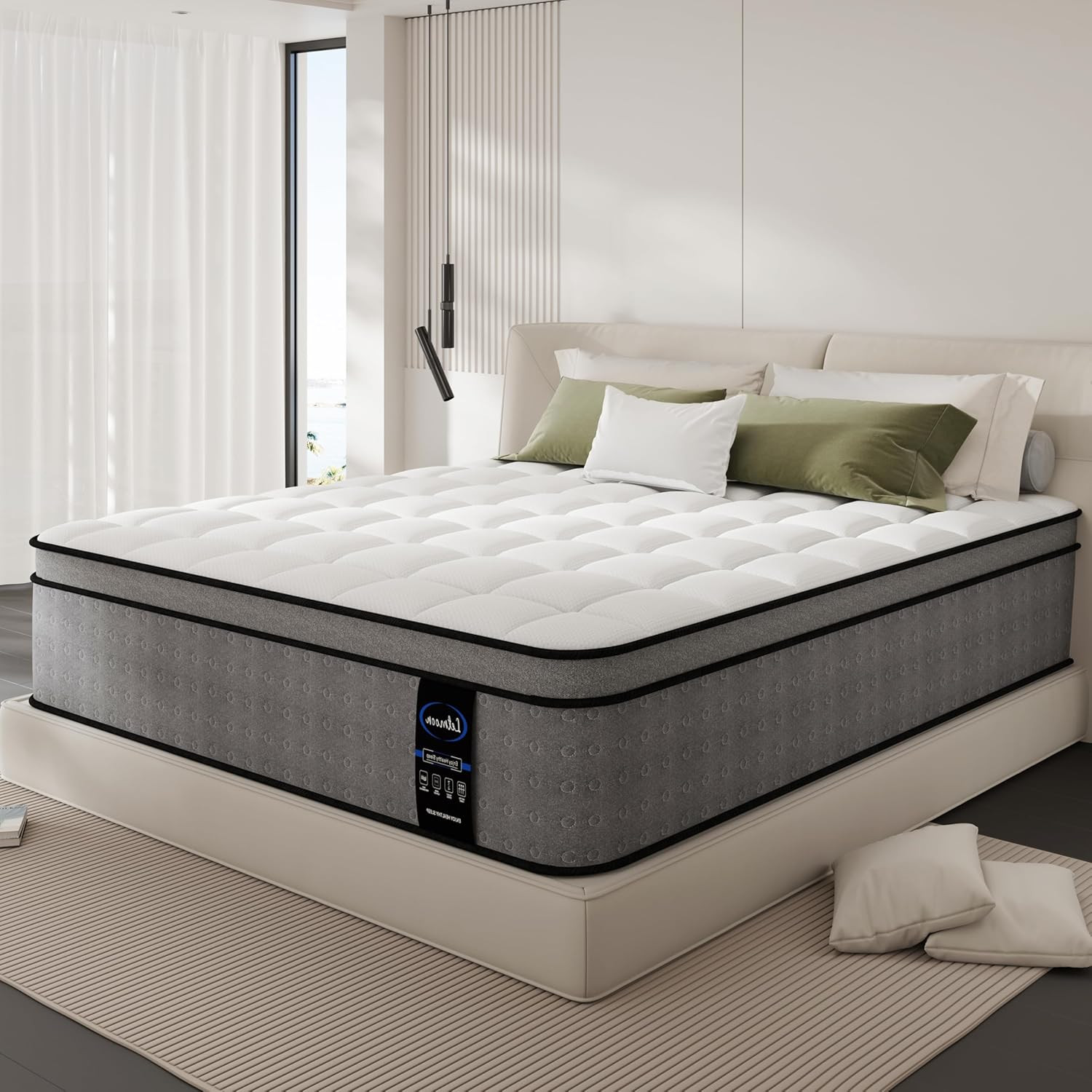 LETMOON King Mattress 12 Inch, Luxury Hybrid King Size Mattress in a Box with Co