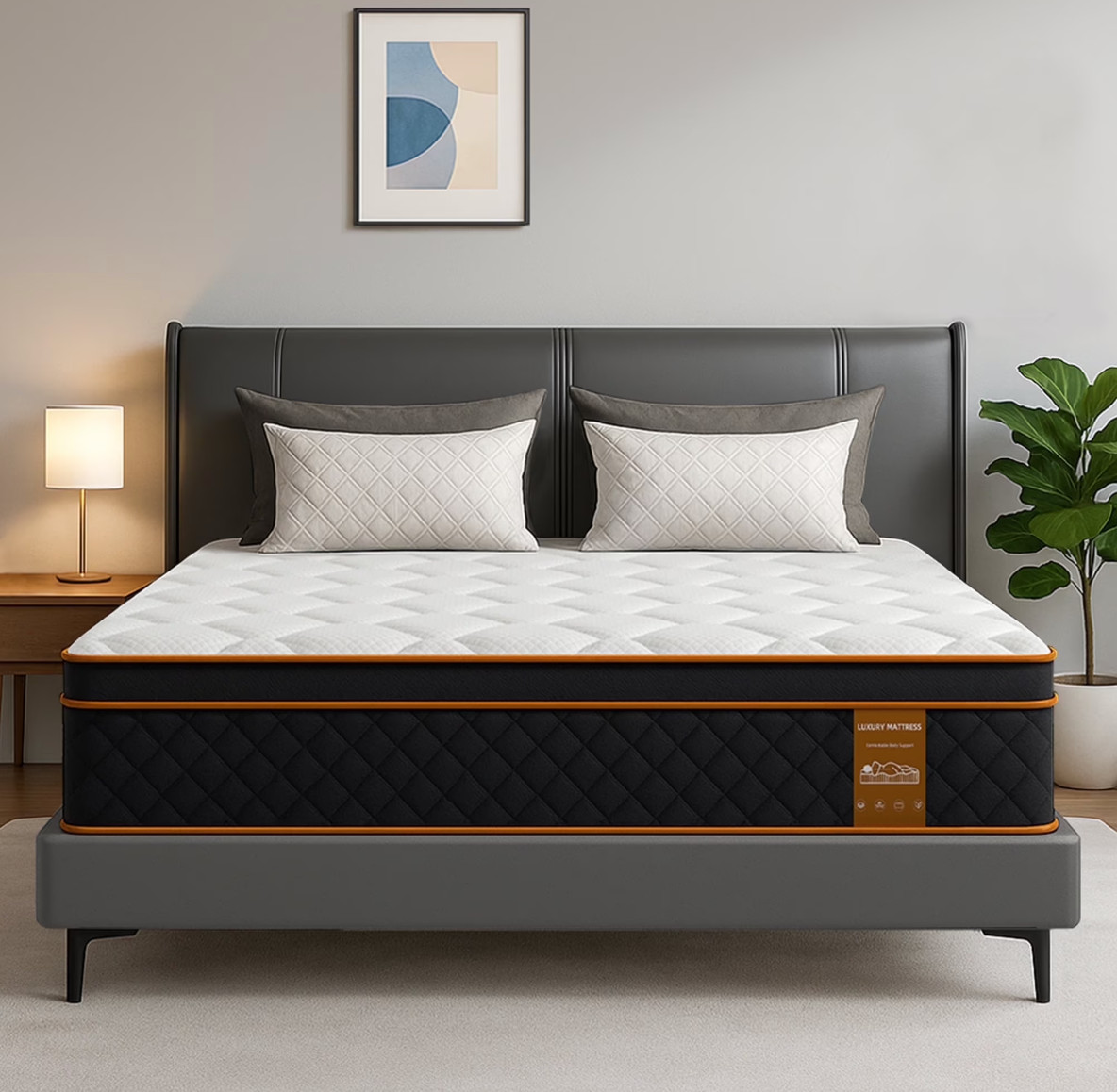 12″ King Colchon Gel Memory Foam Hibrido Cama King Medium Firm Mattress Hybrid