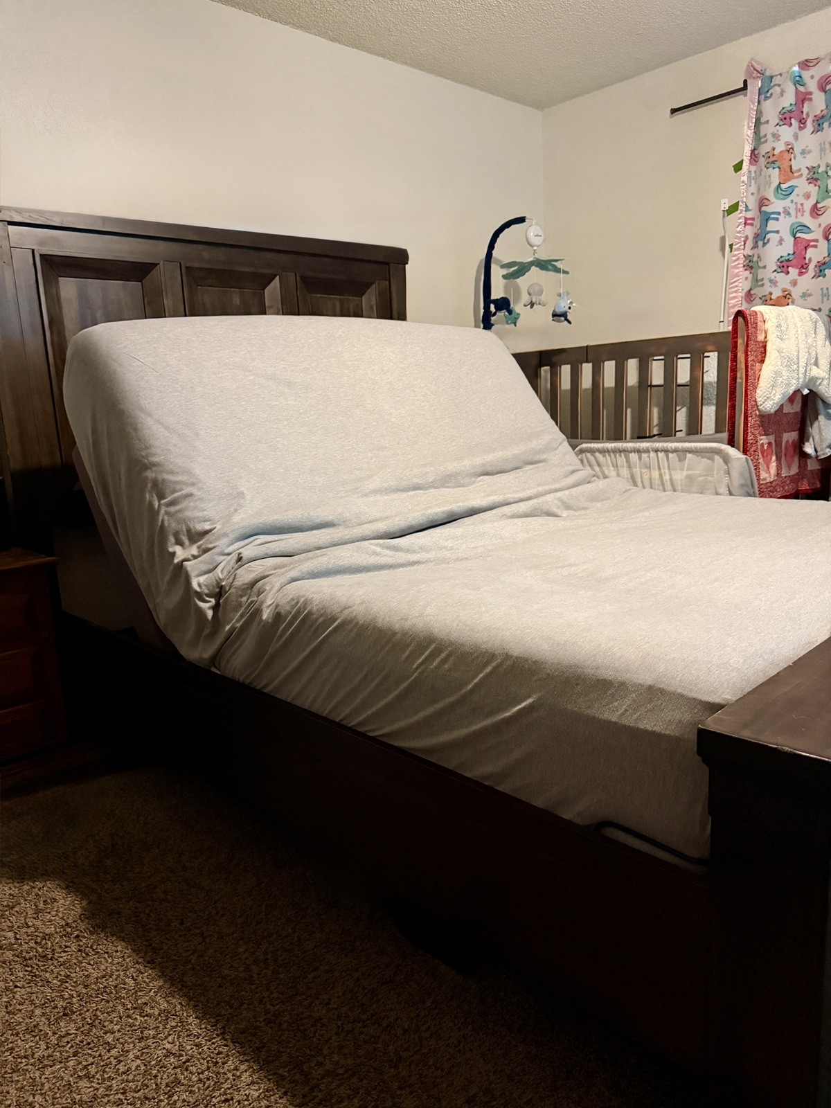 Gently Preowned Purple Mattress and Vibrating Adjustable Base