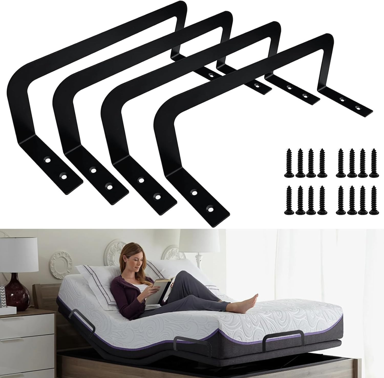4 Pieces of Mattress Slide Stopper,Suitable for Adjustable Beds,Platform Beds,Rv