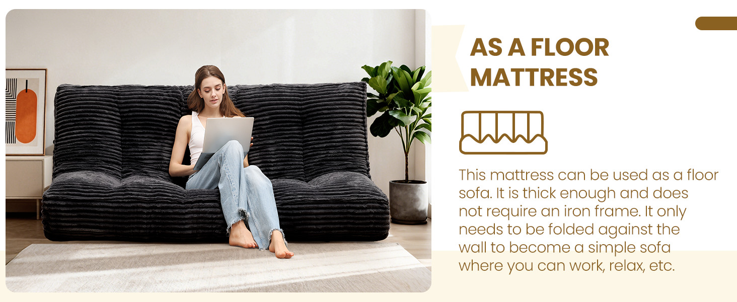 10″ Futon Mattr Queen Size, Ultra Thi Futons Sofa Couch Bed Sleeper