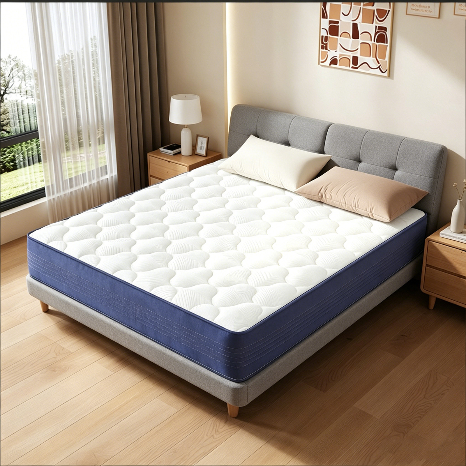 10″ 12″Full Size Memory Foam Hybrid Mattress with Pocket Spring for Silent Sleep