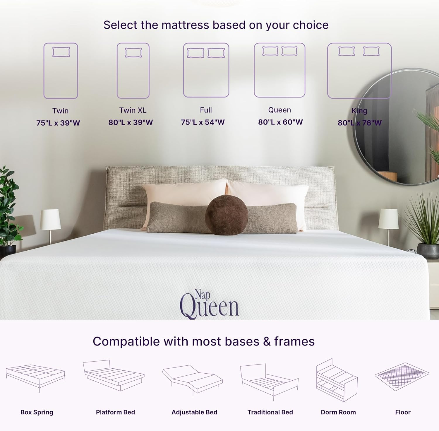 8 Inch Twin Size Mattress, Bamboo Charcoal Memory Foam Mattress, Bed in a Box