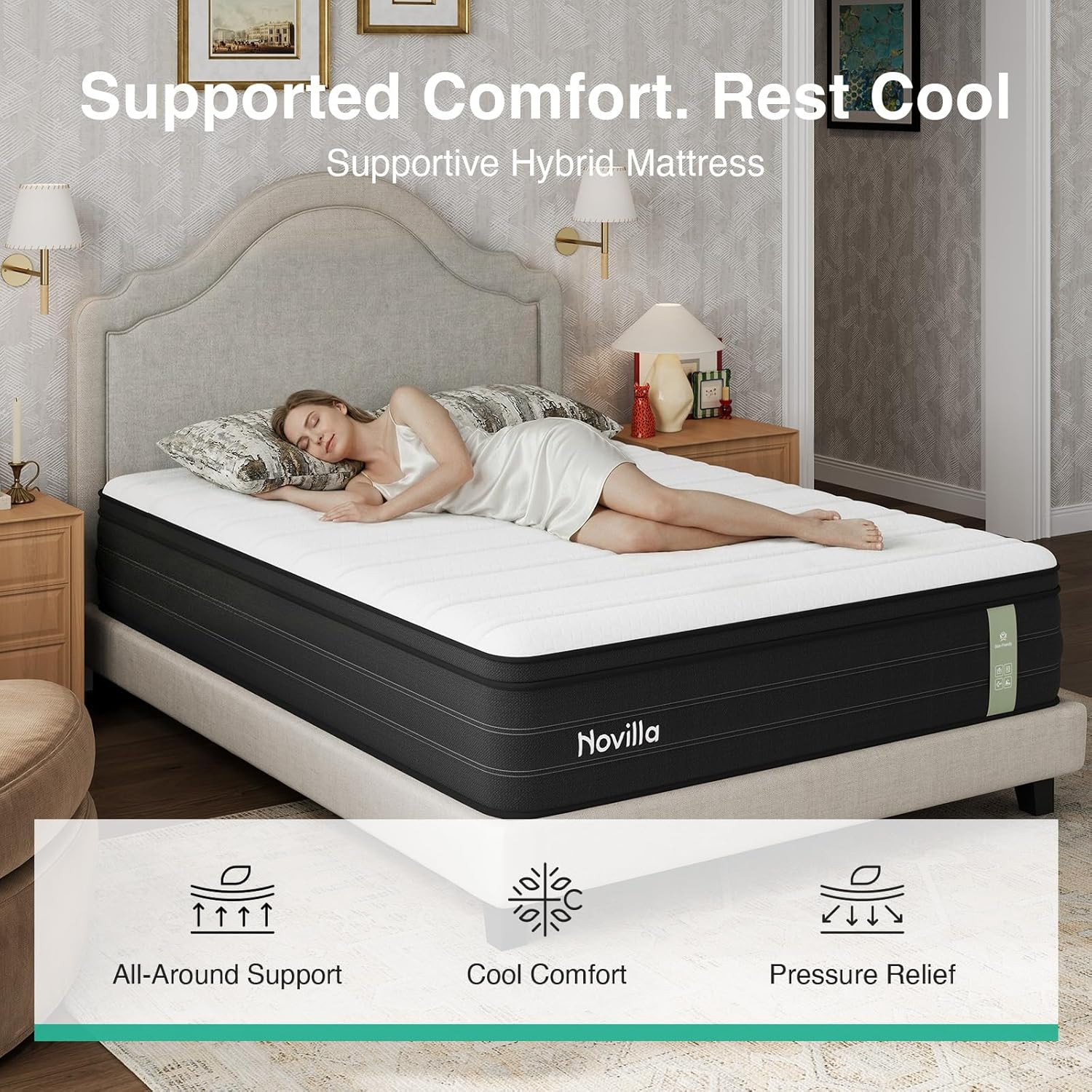 12″ Cooling Hybrid King Mattress with Gel Foam & Motion Isolation