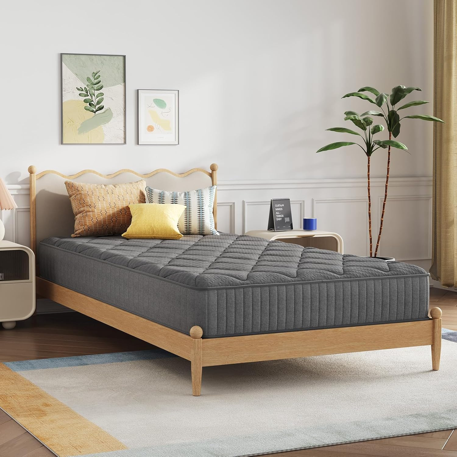 8 Inch Twin Size Mattress,Twin Hybrid Mattress for Kids with Pocketed Coils & Ge