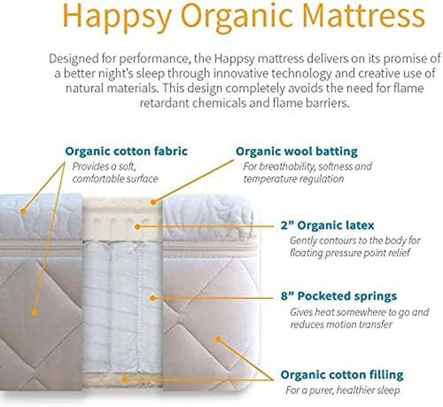 Organic Hybrid Mattress – Medium Firm Natural Latex & Coil – Twin XL Bed-in-a-Bo