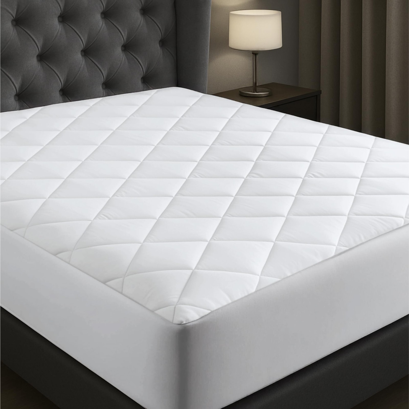 Niagara Cotton Mattress Pad Twin 39×75 – Non Noisy Cooling Twin, White