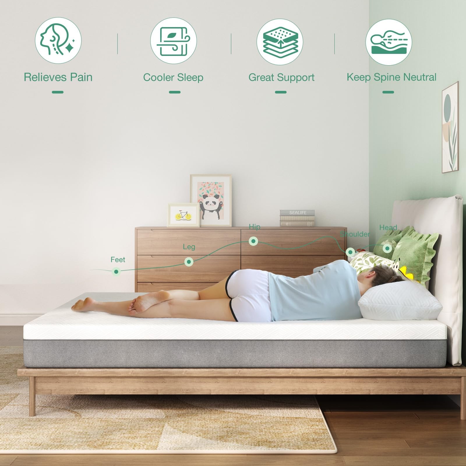 Full Mattress, 6-Inch Memory Foam Mattress for Cool Sleep & Pressure ，Medium …