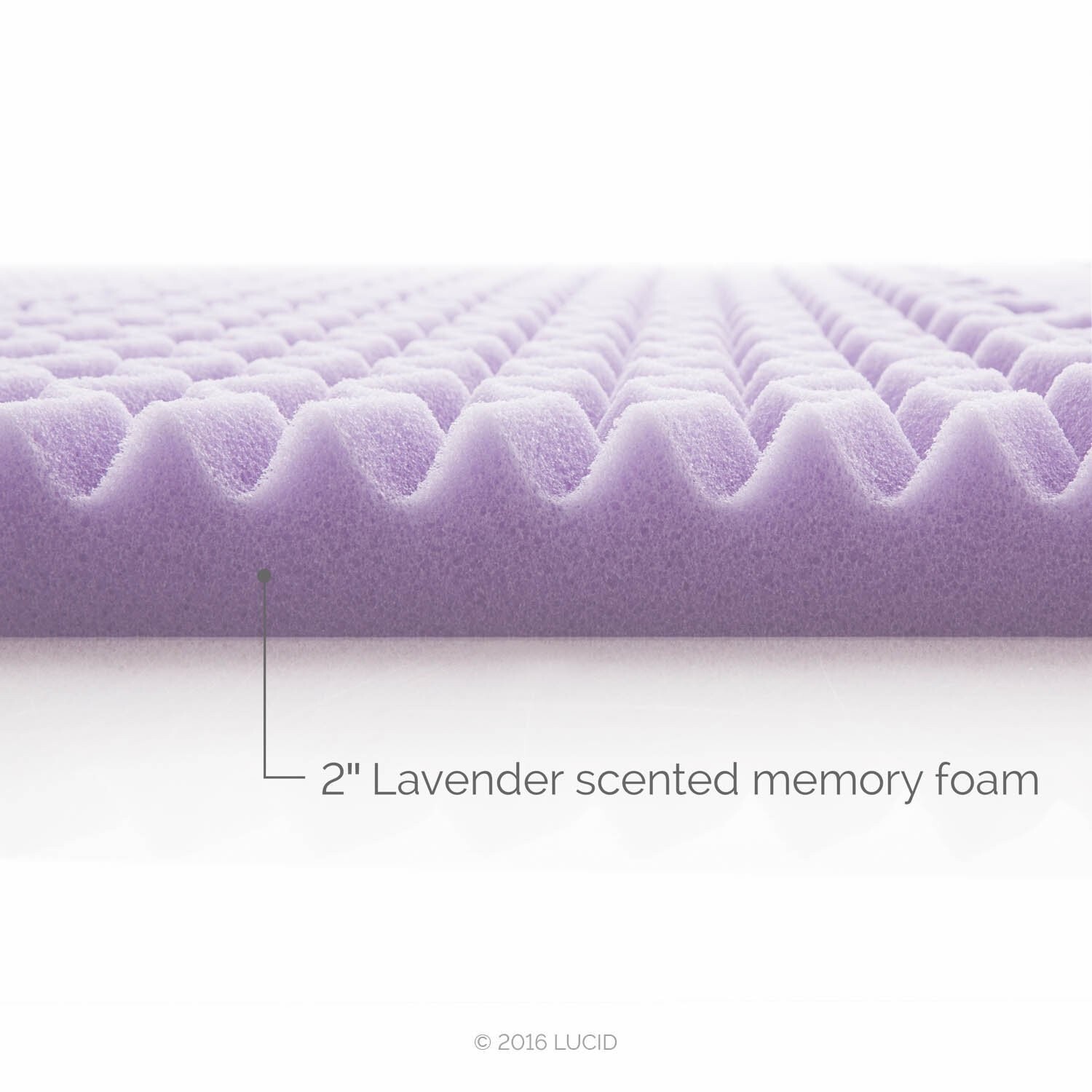 LUCID 2 Inch 5 Zone Lavender Memory Foam Full Mattress Topper
