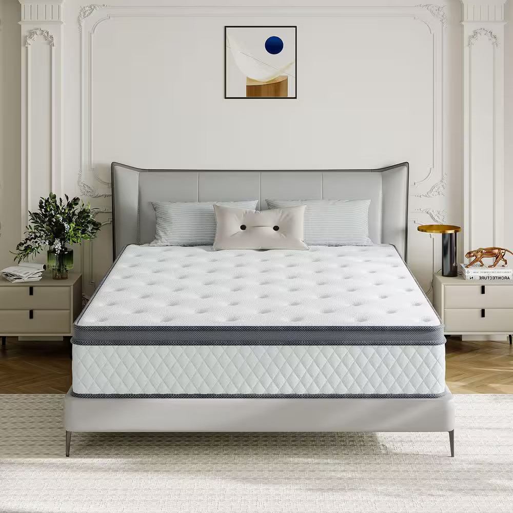 King Size 12 In. Medium Hybrid Memory Foam Mattress with Certipur-Us and Oeko-Te