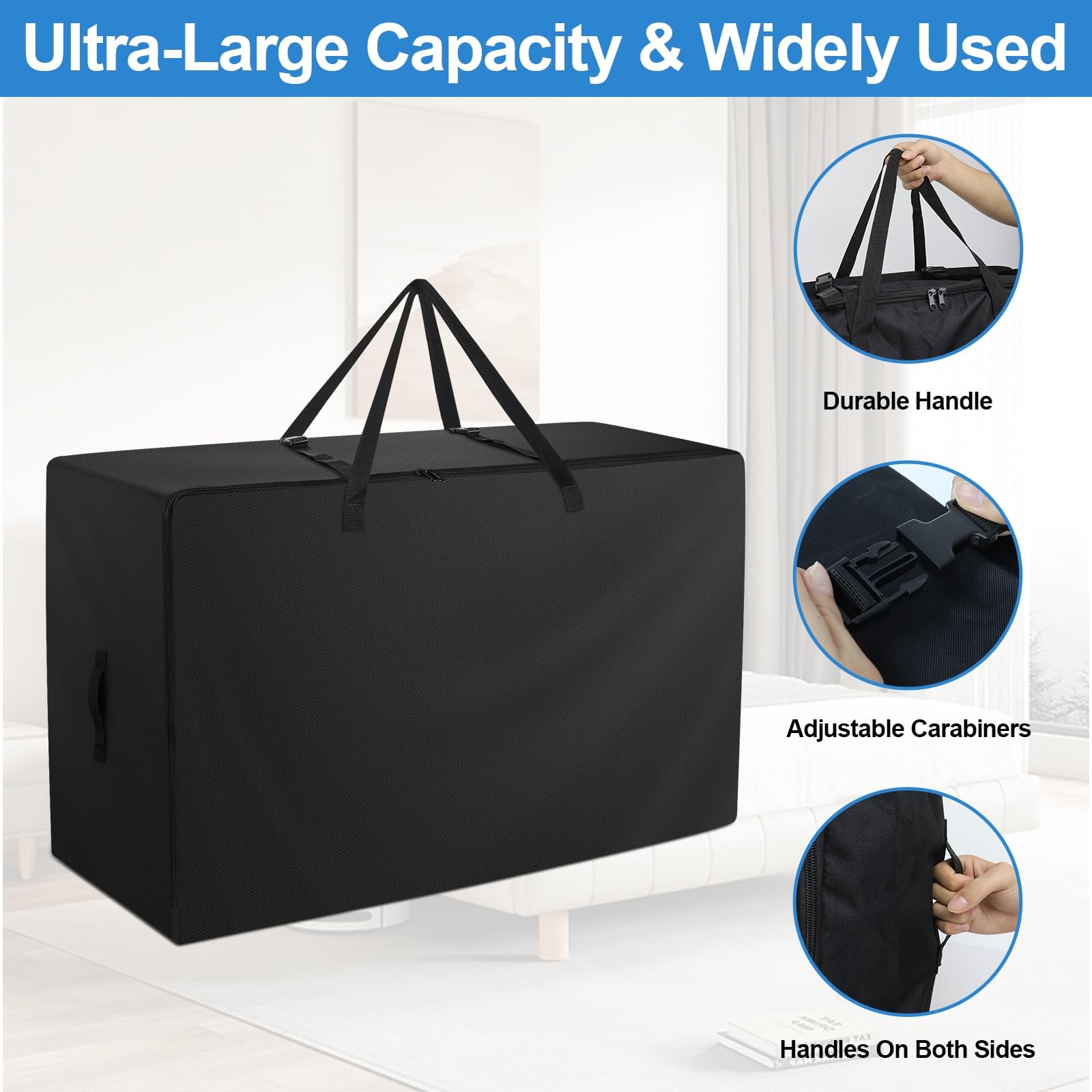 Folding Mattress Bag Heavy Duty 600D Oxford Carry Case for Tri-Fold Guest Bed