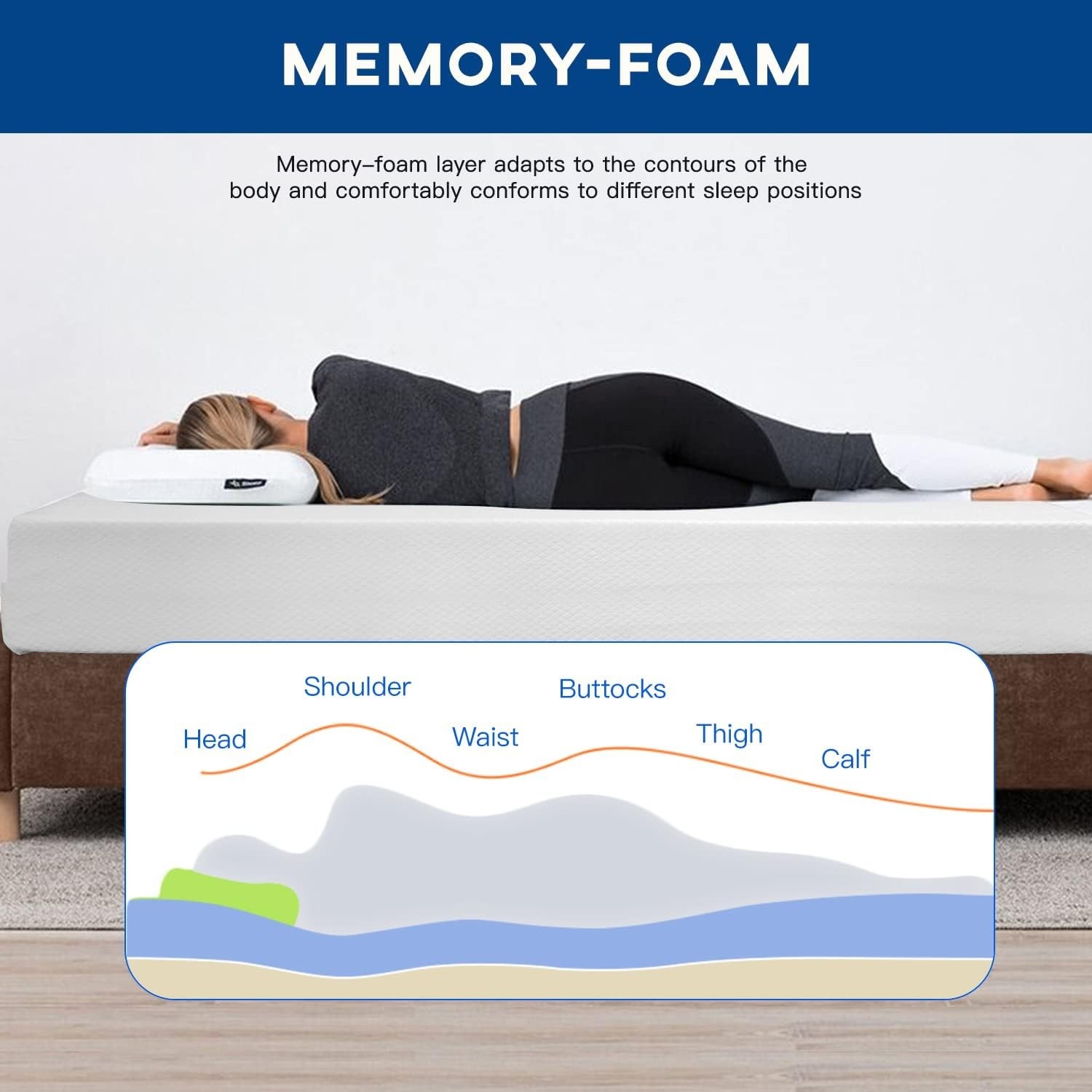 10 Inch King Mattress | Medium Firm | Gel Memory Foam Mattress | White | Bed