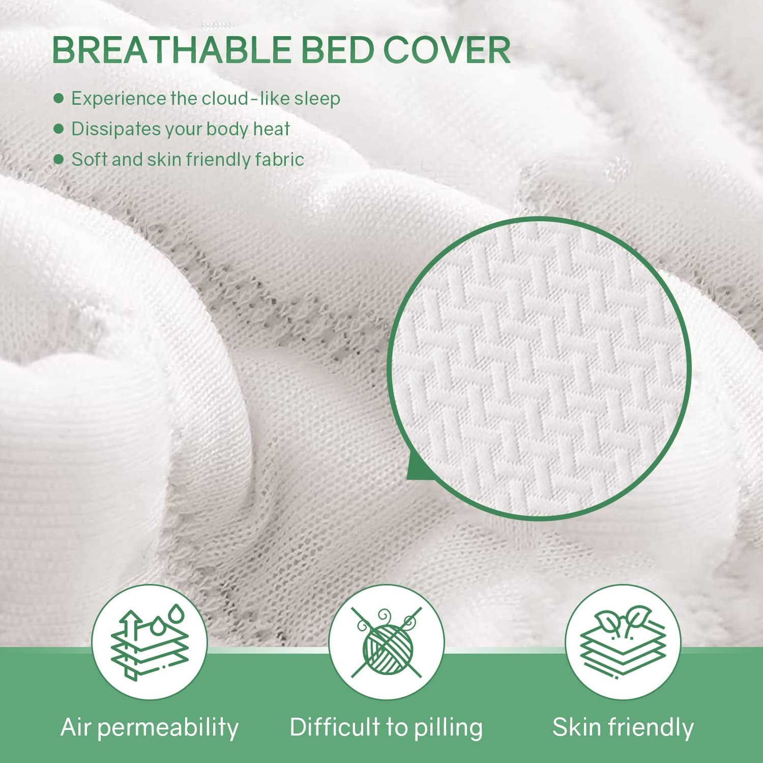 Queen Size Mattress,Fiberglass Free 6 Inch Green Tea Cooling Gel Memory Foam Mat