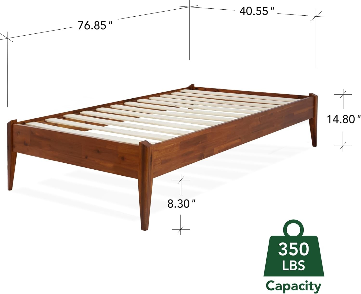 Dinkee 15″ Solid Wood Platform Bed Fre Without Headboard – Japanese