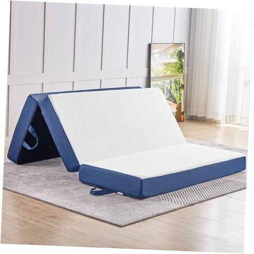 Folding Mattress Size,4 inch Memory Foam Tri Portable Trifold Queen 4 Inch