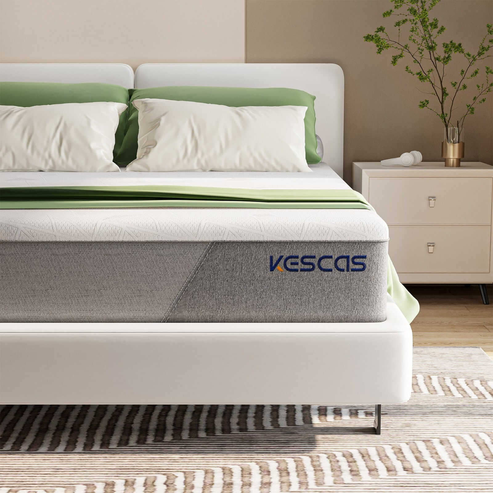  Kescas Full Size Mattress, 12 inch Cool Gel-Infused Memory Foam Hybrid Mattress