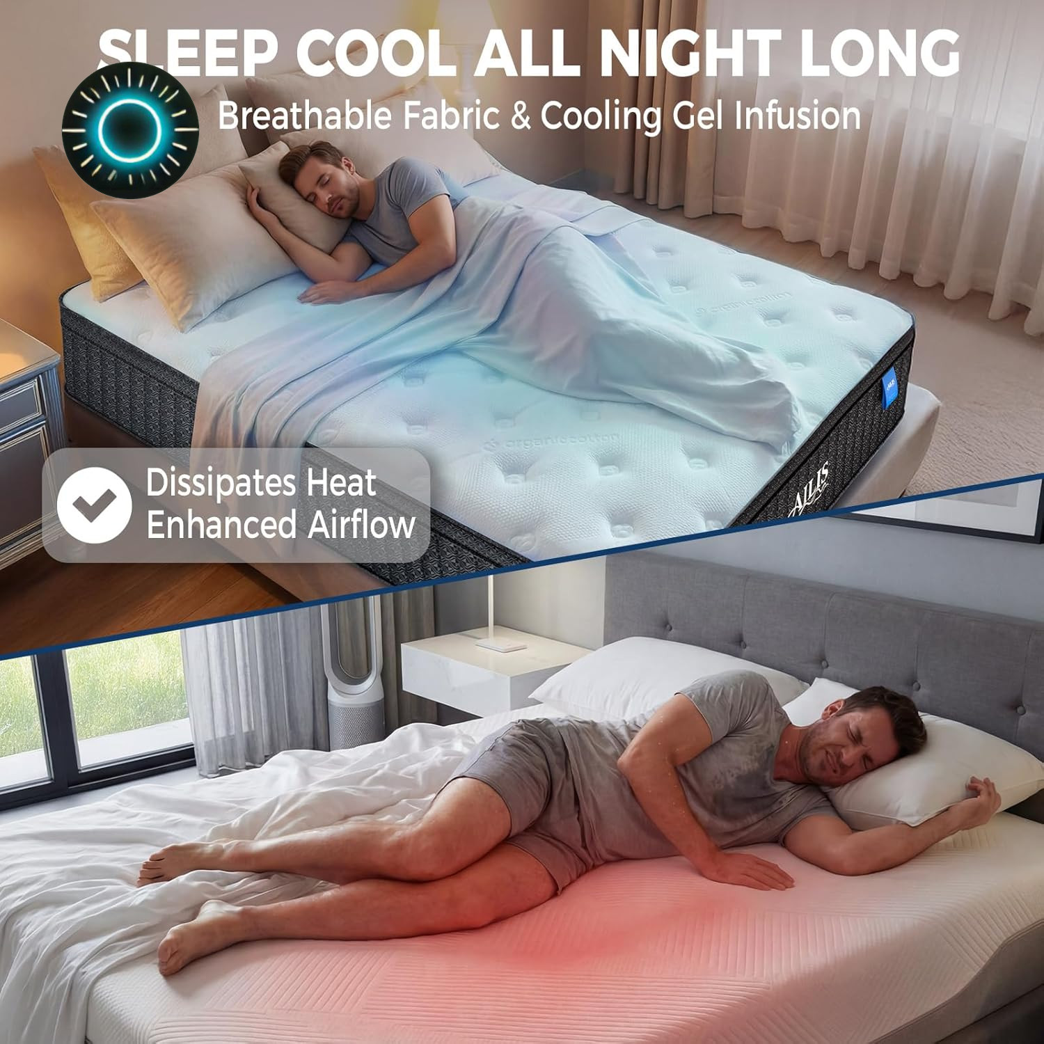 12″ King Size Hybrid Mattress in a Box – Medium Firm Cool & Supportive Sleep NEW