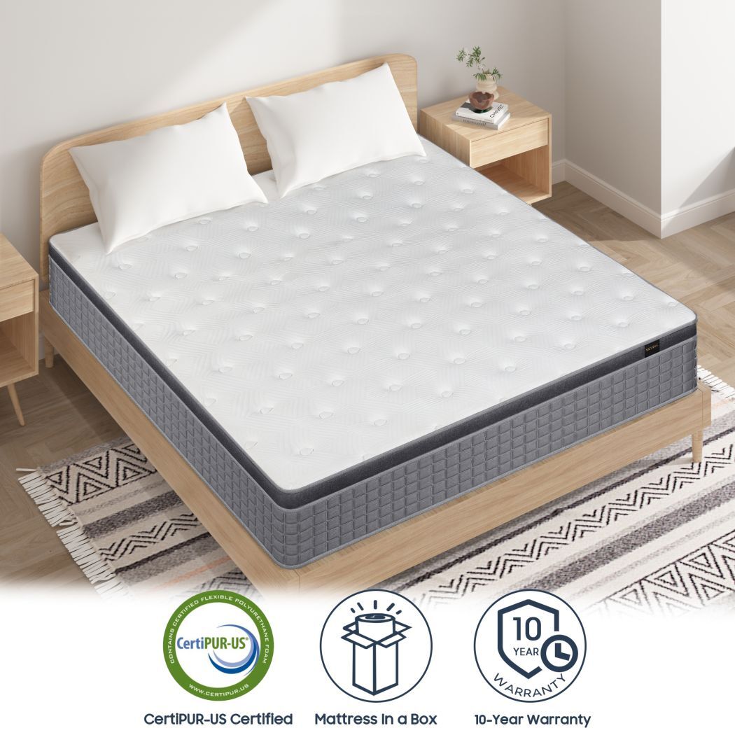 12″ 14″ Mattress in A Box Pocket Spring Memory Foam Twin Full Queen King Size