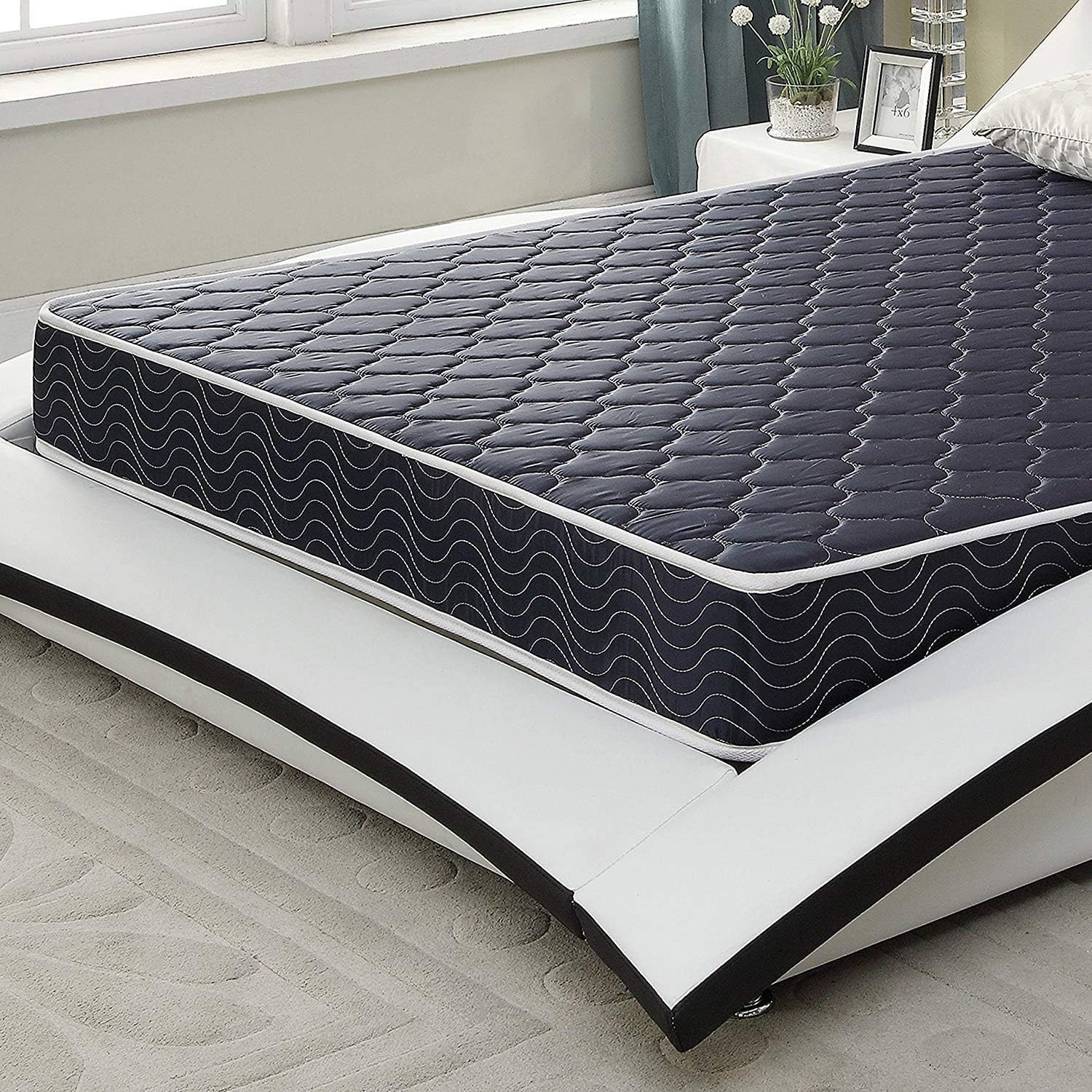 Navy Blue 6-Inch Water-Resistant Foam Mattress, Twin Deluxe, USA Made