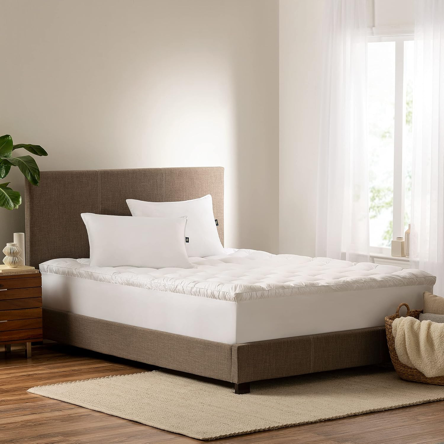 Hypoallergenic 2″ Pillowtop Mattress Topper – Full Size, Soft & Comfortable