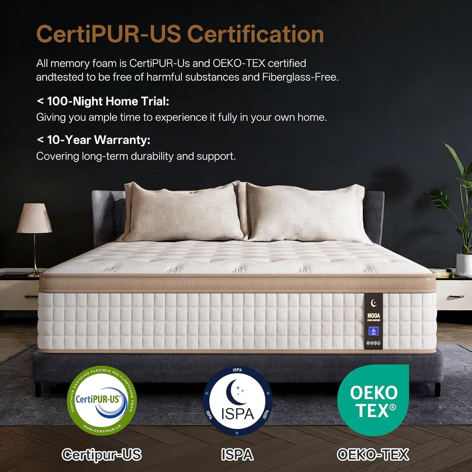MOOA 12 Inch Queen Mattress – Mattress Hybrid Cooling Gel Memory Foam & Pocket C