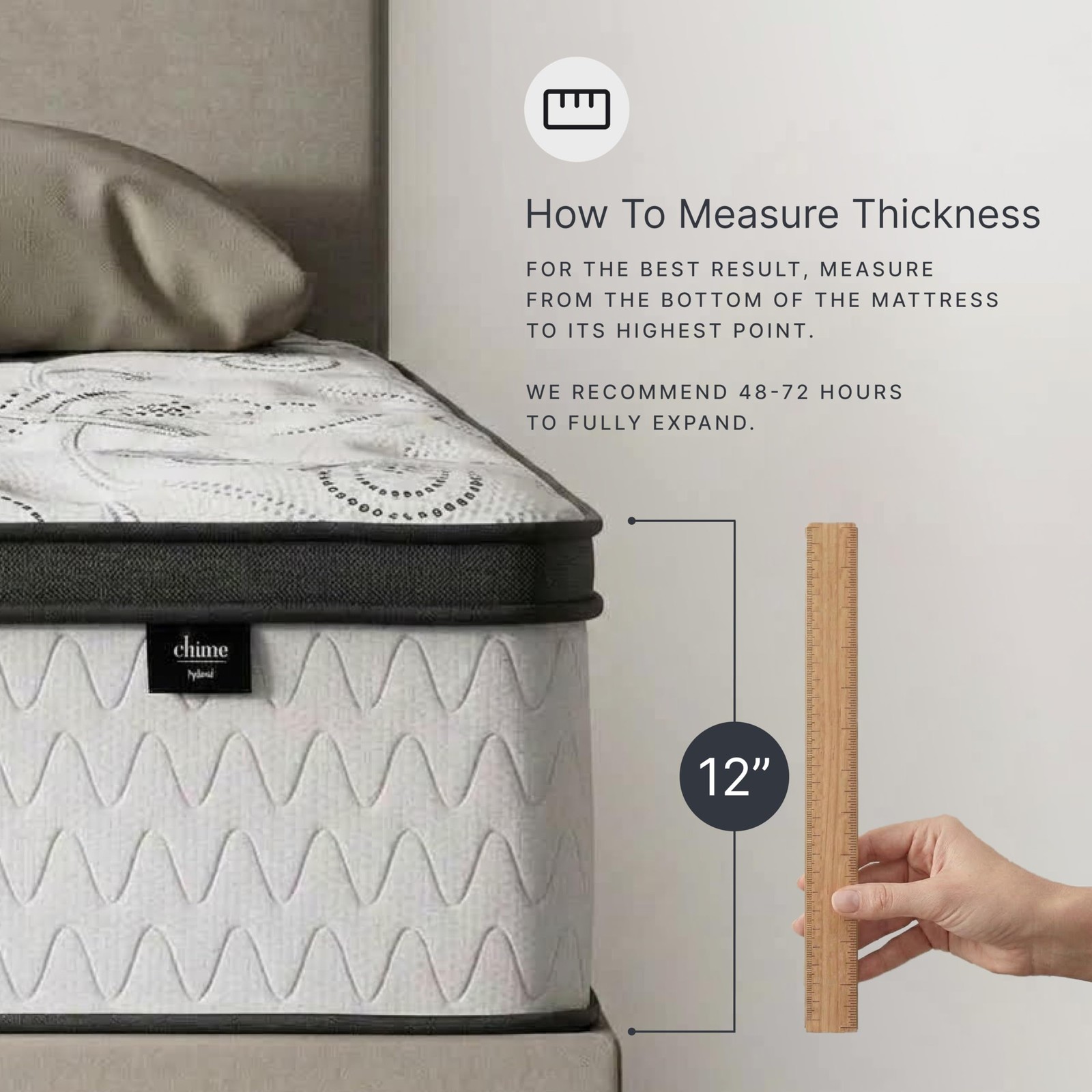 Chime Memory Foam 12″ Twin Mattress with Thick Memory and Support Foam for Pr…