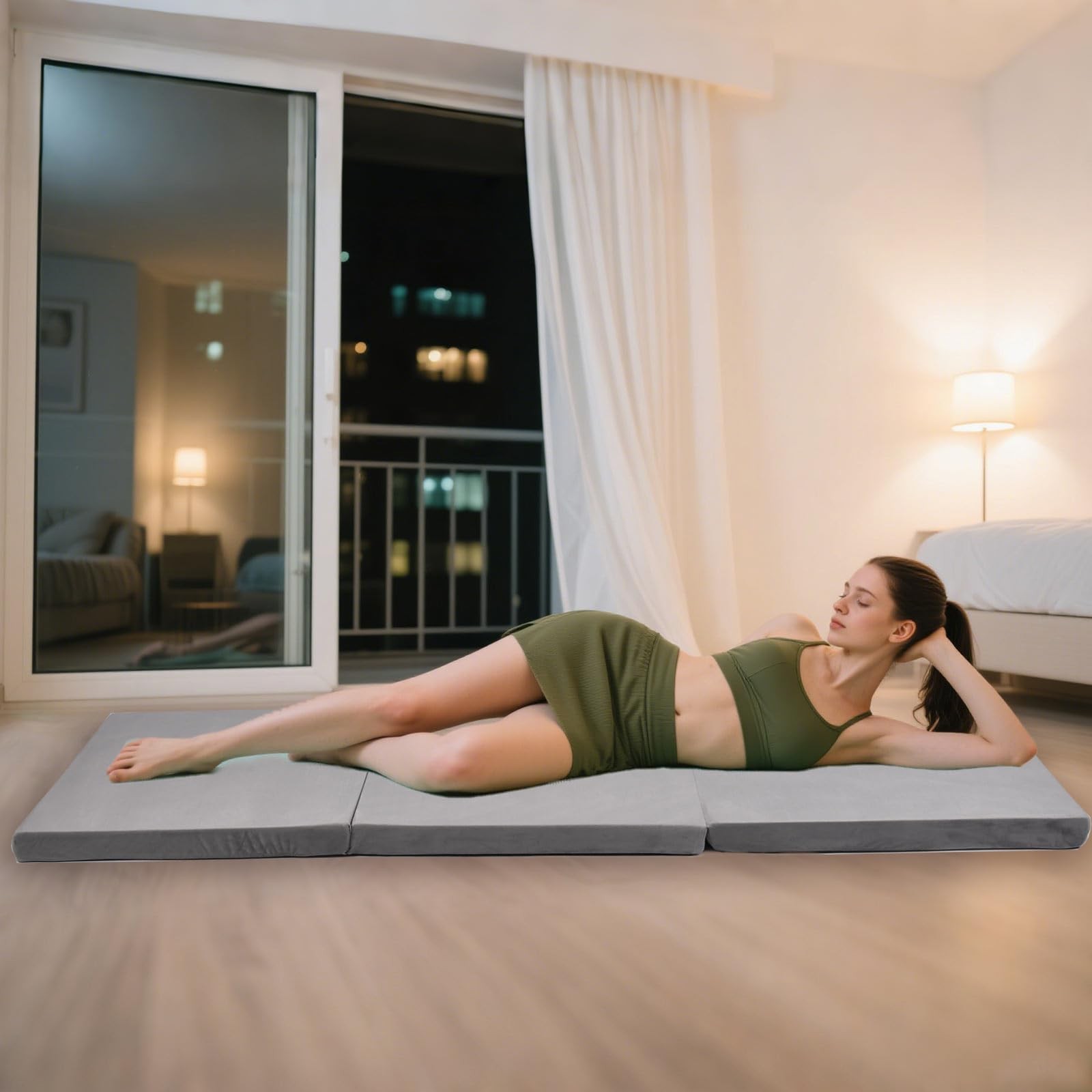 Folding Mattress, Trifold Memory Foam Mattress with Collapsible and Washable …