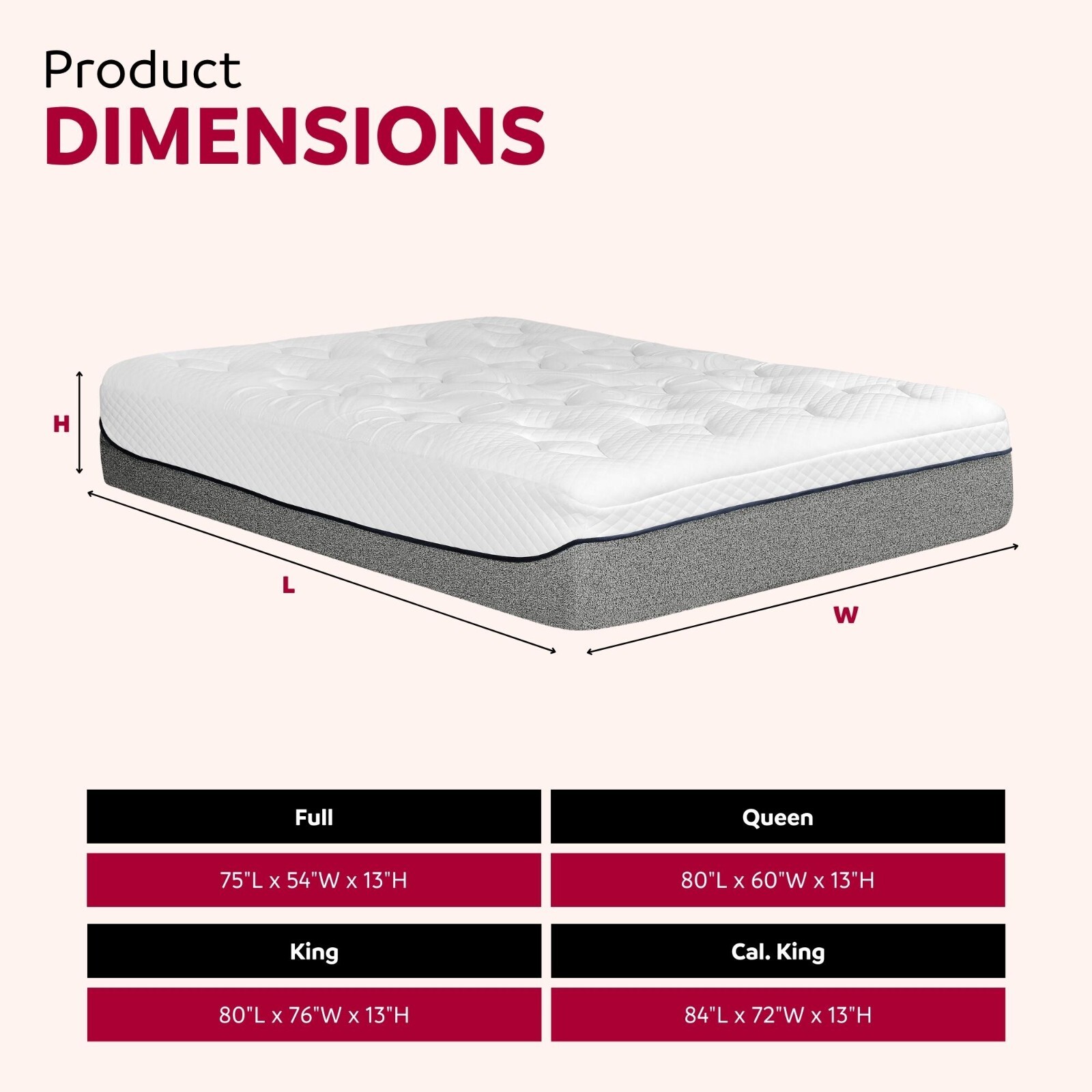 13 In. Queen Size Gel Memory Foam Mattress in a Box, Soft Tight Top Mattress