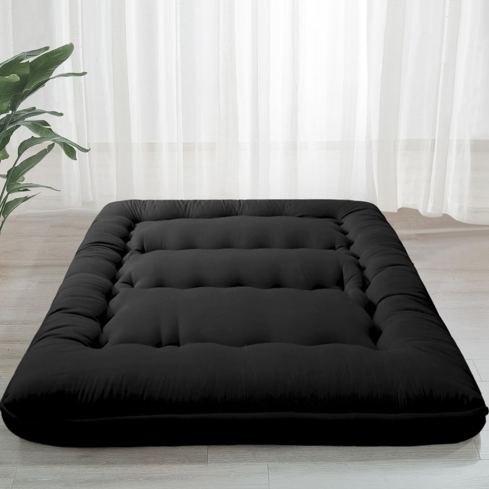 6″ Extra Thick Japanese Floor Mattress Futon Mattress, Foldable Tatami Pad fo…
