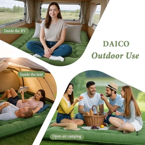 Japanese Floor Mattress, 4» Thicken Futon Mattress Tatami Mat, Queen Green