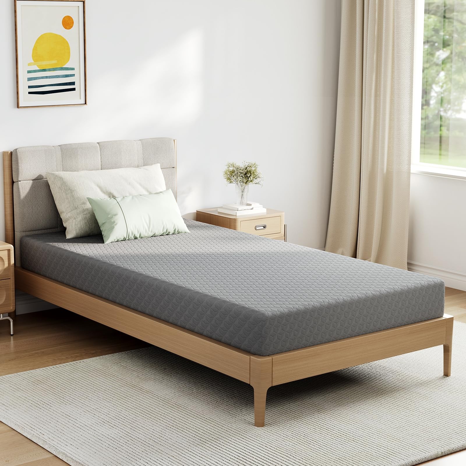 Twin XL Mattress 5 Inch, XL Twin Memory Foam Mattress in a Box with Airflow W…