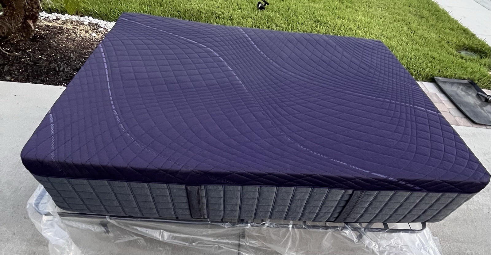Purple Queen Foam Mattress, Medium Firm, Removable Fabric Cover, Purple