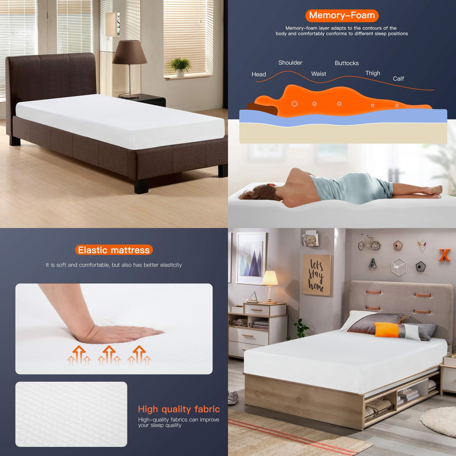 EN OFERTA Colchon Gel Memory Foam Espuma Cama 8 Pulgadas Suave Mattress TWIN XL