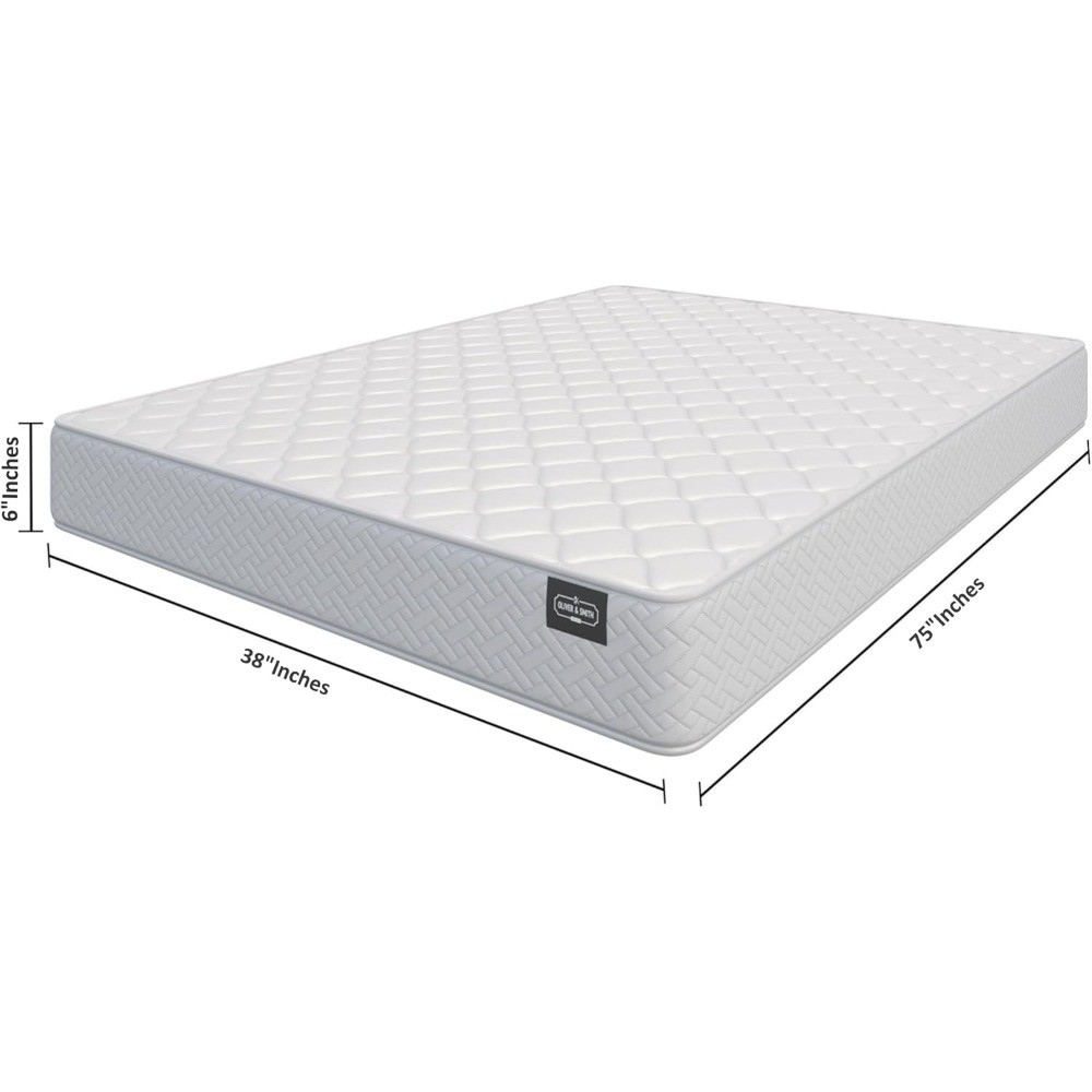 Twin Size Mattress 6 Inch Hybrid Medium Firm Pocket Coil Support Tight Euro Top