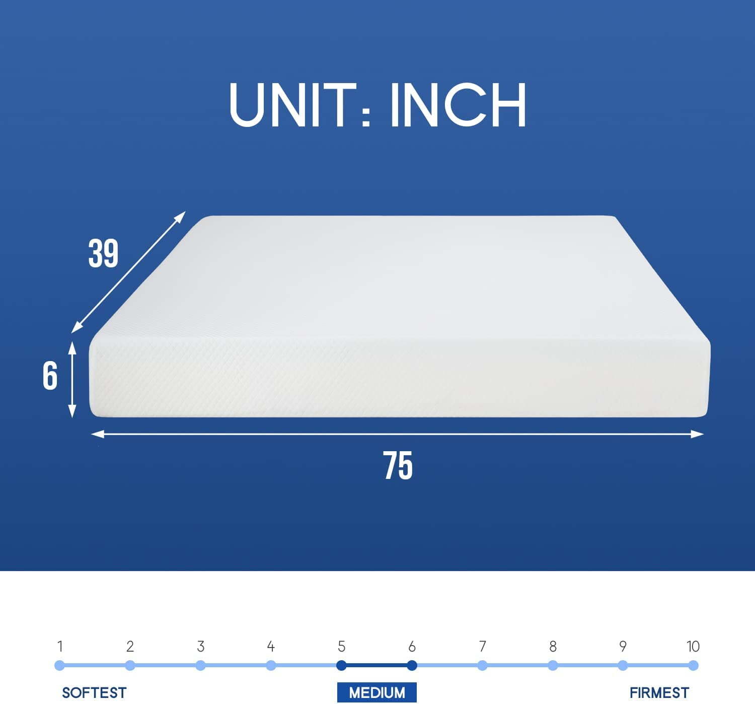 6 inch Memory Gel Memory Foam Mattress Twin Size Cool Medium Firm Sleep