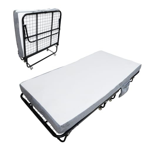 Folding Bed with 5″ Memory Foam Mattress, 75″ x 38″ Portable Twin XL Black