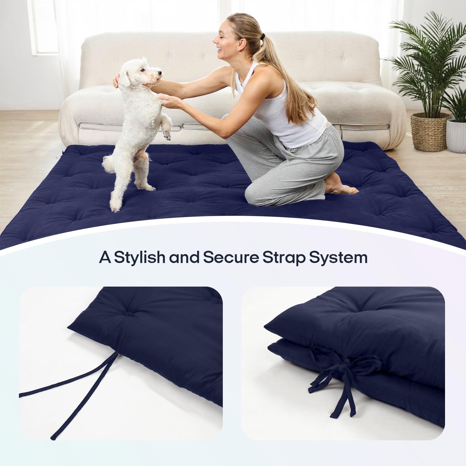 Water Resistant Japanese Futon Mattress, Full Size 75″x54″, 2.5 Inch Thick Ja…