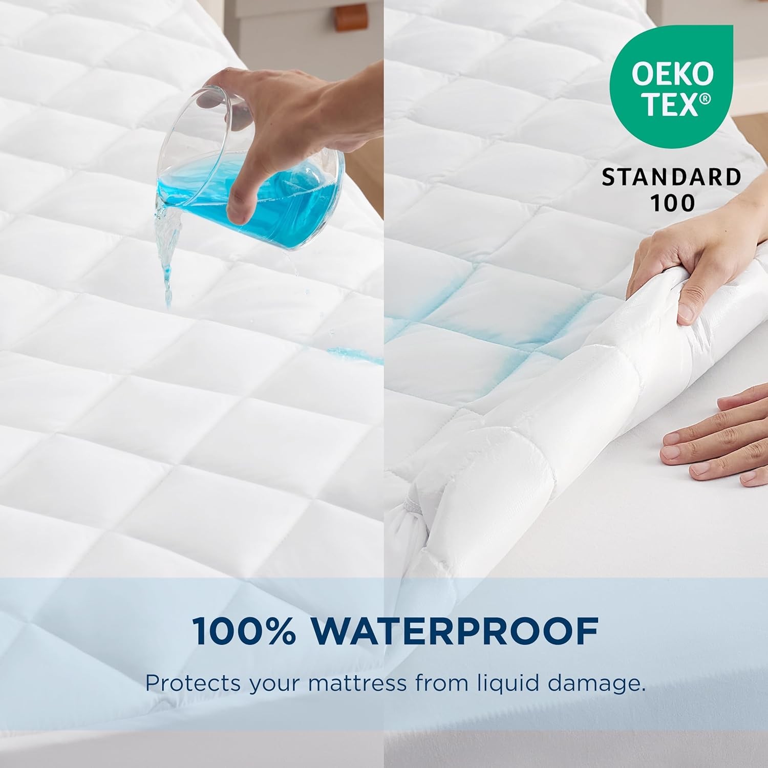 Bedsure Twin Mattress Protector, (39"x75"+18"), White