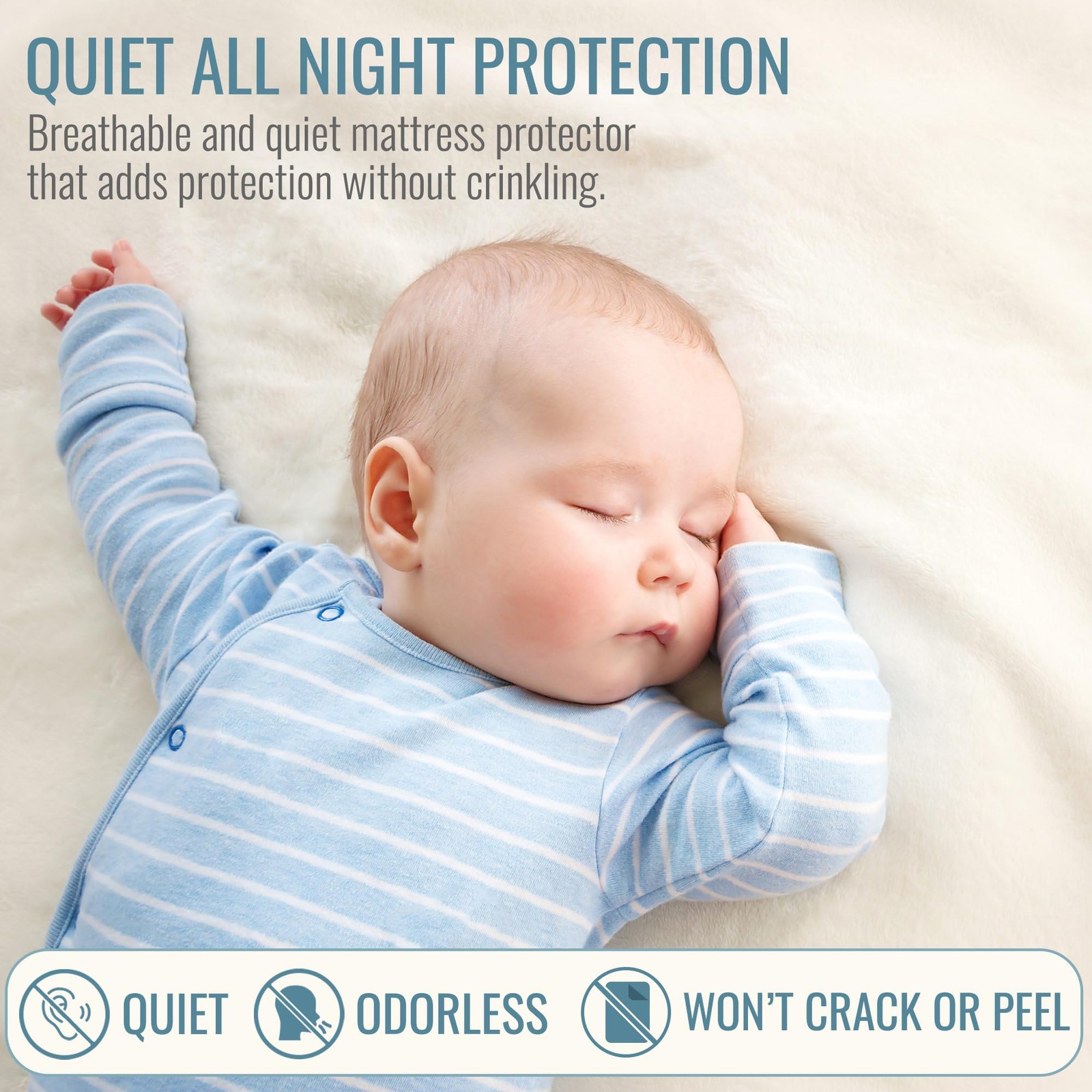 DMI Waterproof Mattress Protector and Cover, Contoured Fitted King, White