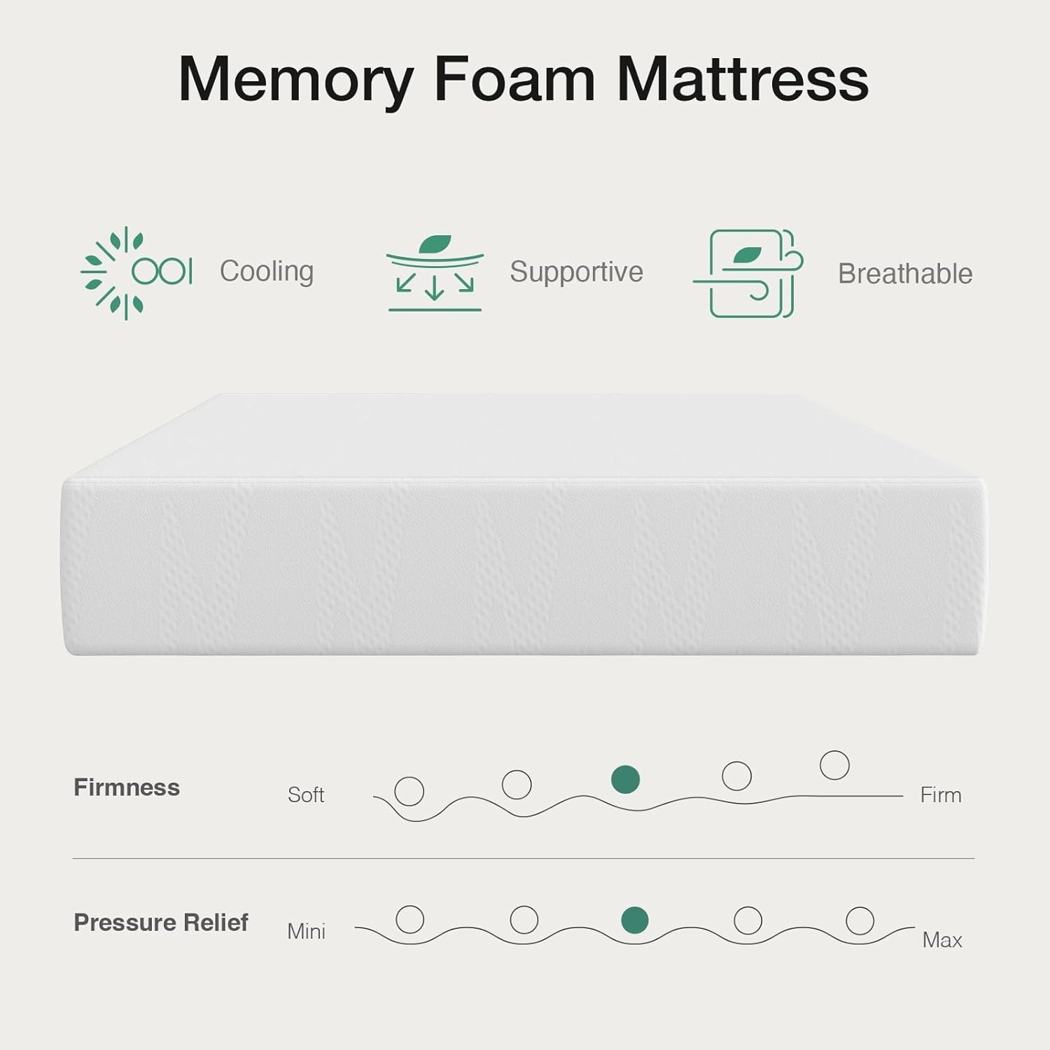 Twin 8 Inch Mattress – Medium Firm Gel Memory Foam for Cool, Comfortable Sleep