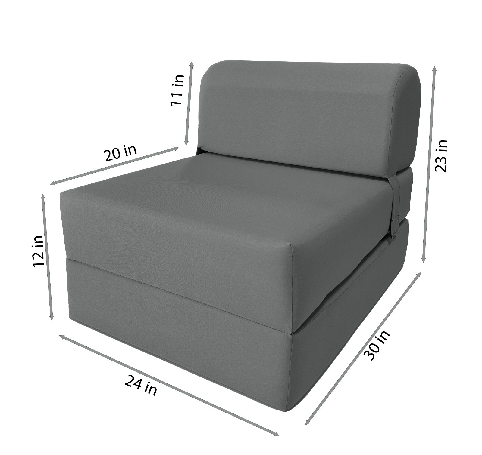 Sleeper Chair Folding Foam Mattresses, Foldable Sofa Beds, Couches 6x24x70 Gray