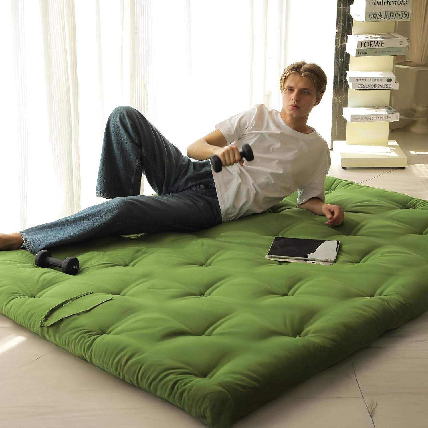 Water Resistant Japanese Futon Mattress King Size 80″x76″ 2.5 Inch Thick