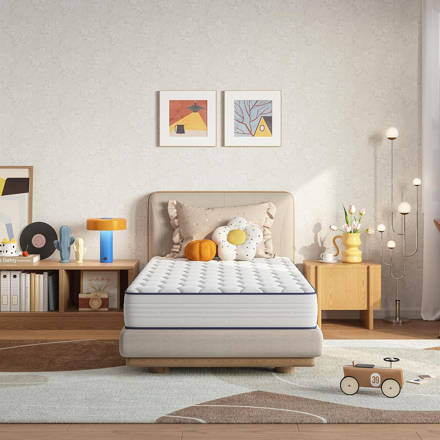 6 Inch Twin Mattress,Bonnell Spring Hybrid Mattresses for Spine Support & Coolin