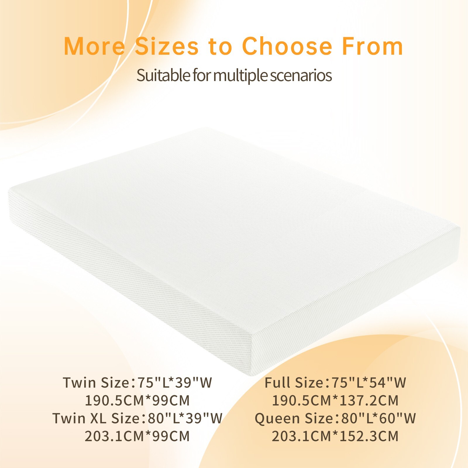 Hbaid 6″ Green Tea Memory Foam Mattress for Kids With Removable Cover, White