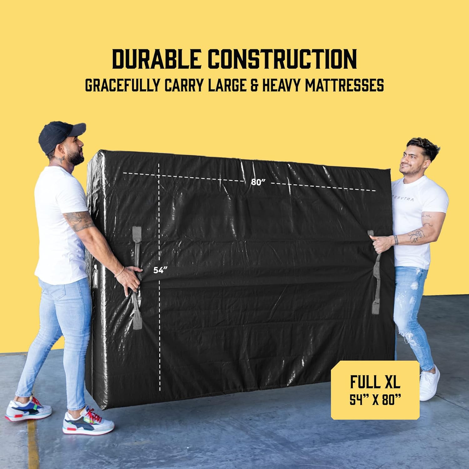 Mattress Bags for Moving with 8 Handles Full XL – 2 PACK Extra-Thick Mattress…